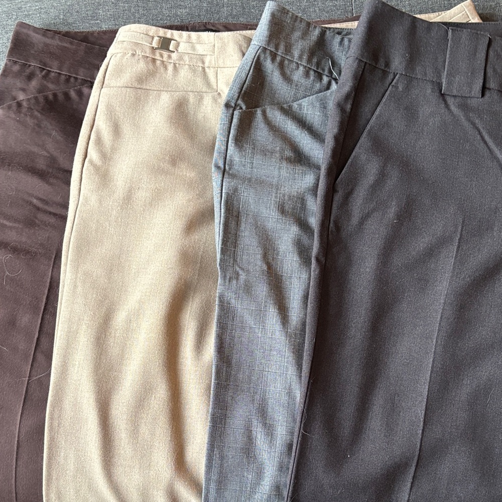 EUC NY&Co Flare Trouser Set - Black, Gray Plaid, Tan, Brown